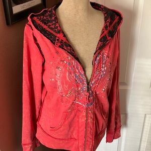 Harley Davidson size 16 black lace lined sweatshirt. Nice condition, fun piece!